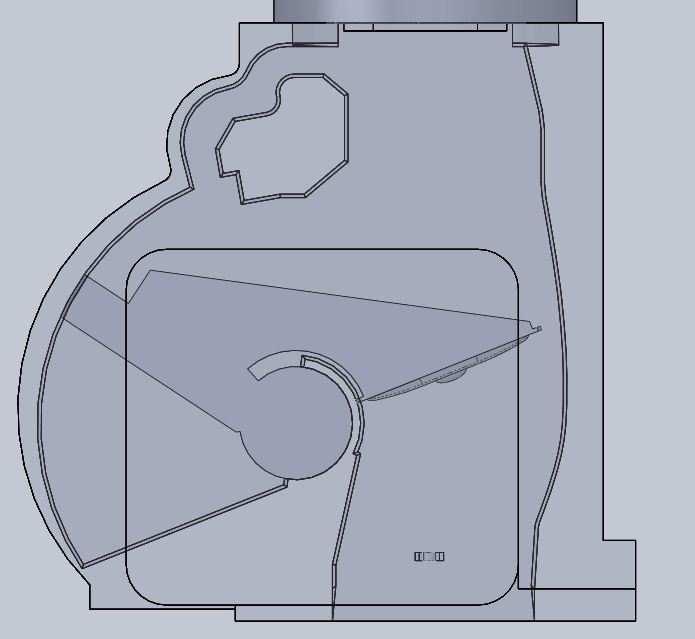 Simulations were planned to carry out with 3 different flap angles. - with a very small gap between the flap and the wall (Figure 2.9) - with a medium gap between the flap and the wall (Figure 2.