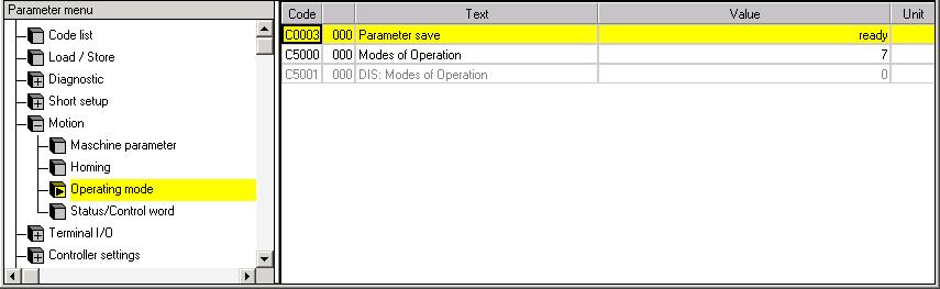 Commissioning Selection of the operating mode 6 6.