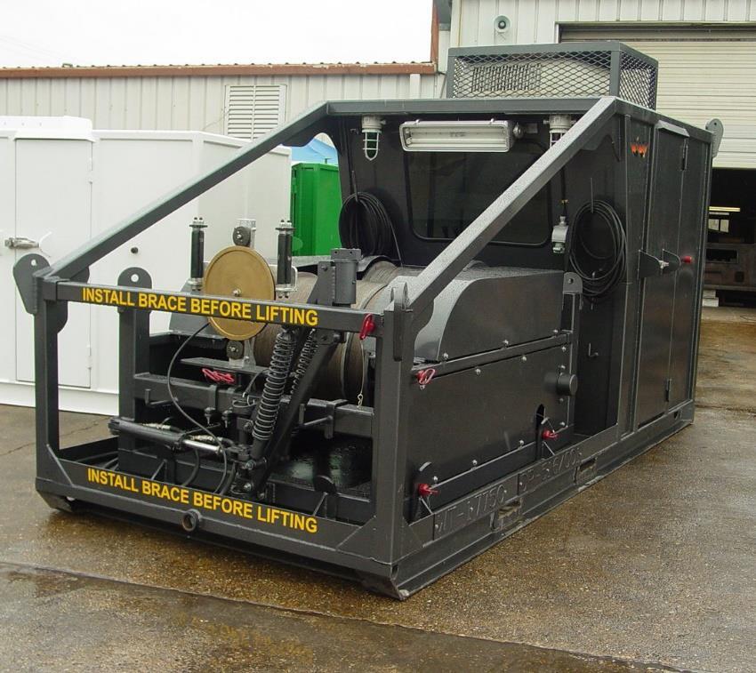 Tengeri fúrások szelvényezéséhez alkalmazott felszíni egység (skid unit)