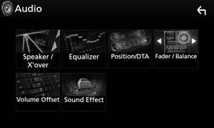 Audio vezérlése Audio vezérlése Az ebben a fejezetben szereplő összes művelet elindítható a multifunkciós menüből.