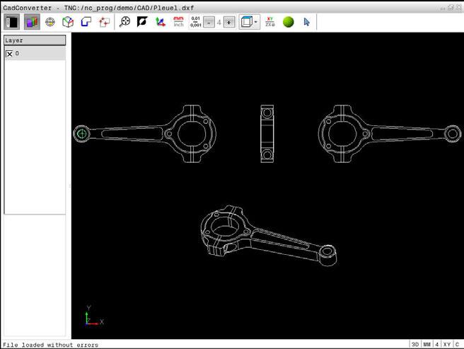 Adatátvitel CAD fájlokból CAD-Viewer (opció #42) 12 Réteg beállítása A CAD fájlok általában több réteget (síkot) tartalmaznak.