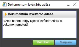 Levéltári átadás A levéltári átadás menüpontban azok az iratok jelennek meg, melyek korábban irattárazásra kerültek, és az irattárazáskor megadott adatok