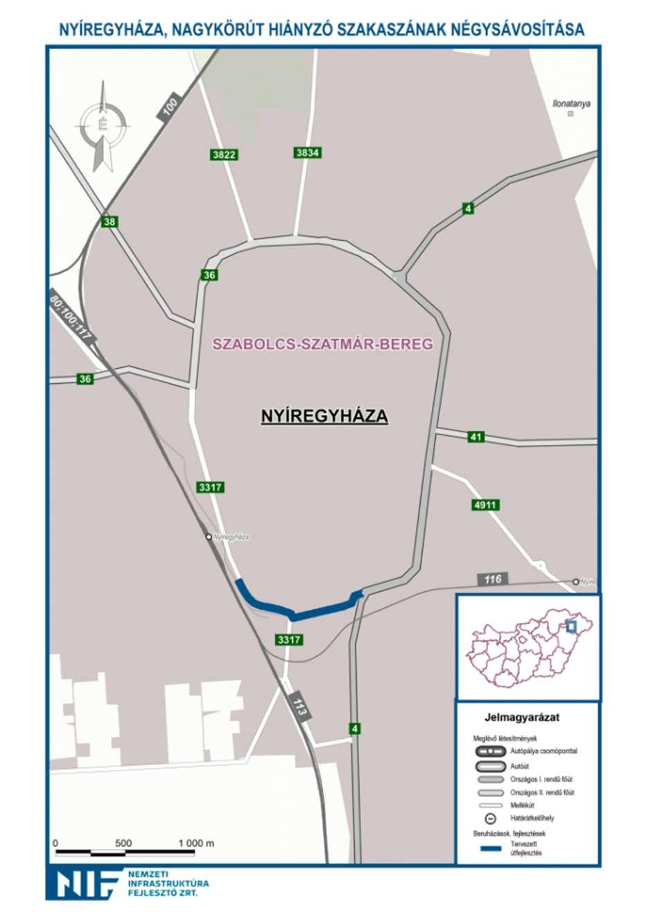 4.2.3. Bezáruló Nagykörút A tervek között szerepel a közeljövőben, hogy teljessé alakul a két kőrgyűrűje Nyíregyházának, ami nem általános Magyarországon.