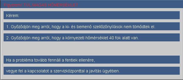 Függelékek OSD üzenetek Hőmérséklet-figyelmeztetés: A ventilátor meghibásodott: Lámpa-figyelmeztetés: Nem megjeleníthető formátum: