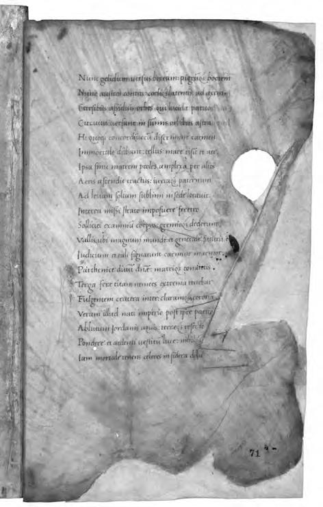 EGY CORVINA TÖRTÉNETE 25. Battista Spagnoli Mantovano: Parthenice Mariana (2872 2891. sor) Città del Vaticano, Biblioteca Apostolica Vaticana, Vat. Lat. 11477, fol. 71r.