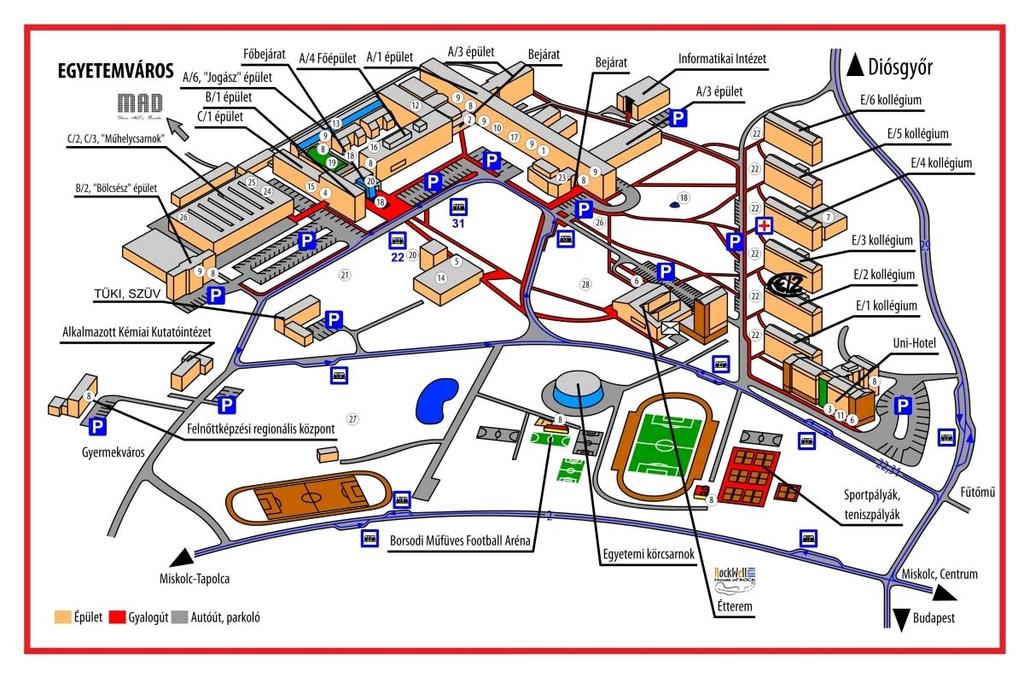 11. Az egyetem térképe