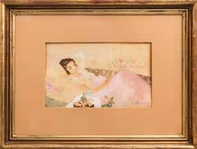 Mother and daughter with a cat 69x55 cm Jelezve / Signed: Fritz Ilg