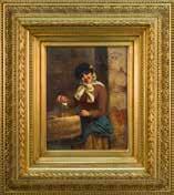 Flower-girl 26,5x20,7 cm Jelezve jobbra fent / Signed