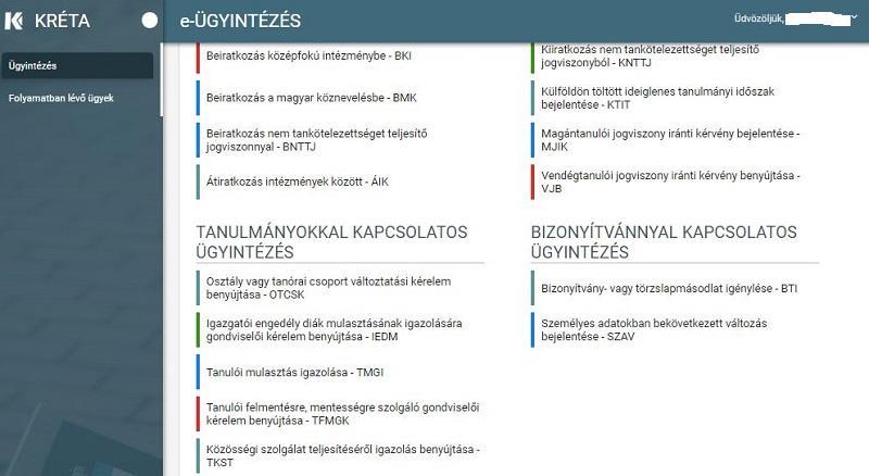 Ez a felület így néz ki: Megjegyzés: Erre a felületre be lehet jelentkezni a Kréta felületétől függetlenül