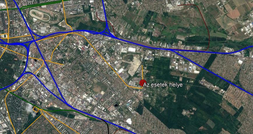 Bejelentések, értesítések Vizsgálóbizottság A KBSZ ügyeletére az eseteket 2. ábra: az esemény közelebbi helye - 2017. július 4-én, 14:44-kor (a bekövetkezés után 3 perccel), - 2017.