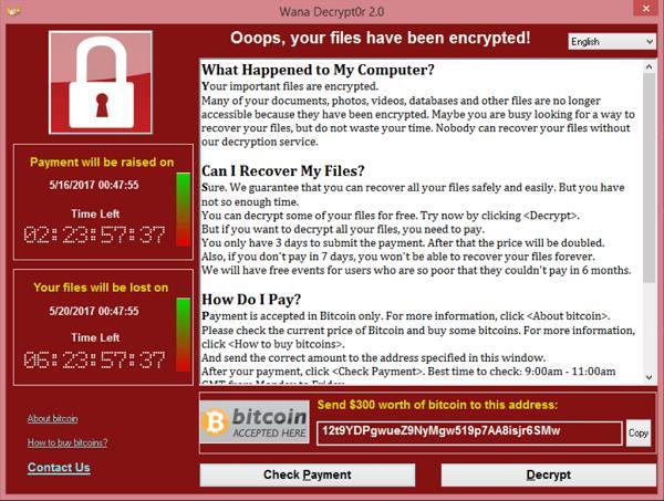 4. ábra A WannaCry üzenete a felhasználónak A vírus három dolgot tesz a régi vagy nem frissített Windows operációs rendszert futtató számítógépeken: Kihasználva egy ismert hibát a Server Message