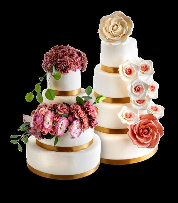 MARCIPÁN TORTA Cukor- vagy élővirággal, gyümölccsel díszítve az összhatás lehet akár szeszélyes vagy romantikus.
