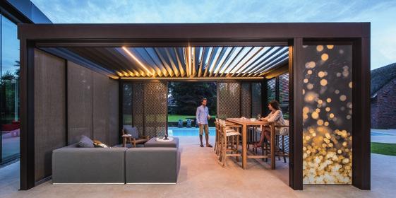 KIEGÉSZÍTO K/EXTRÁK WOODDESIGN Loggiasreen Canvas Loggiaalu Stirata Loggiaalu Plano Camargue Skye és Algarve rendszerekhez természetes fa hatású tetőlamellák valamint Loggiaalu és Loggiaalu Privacy