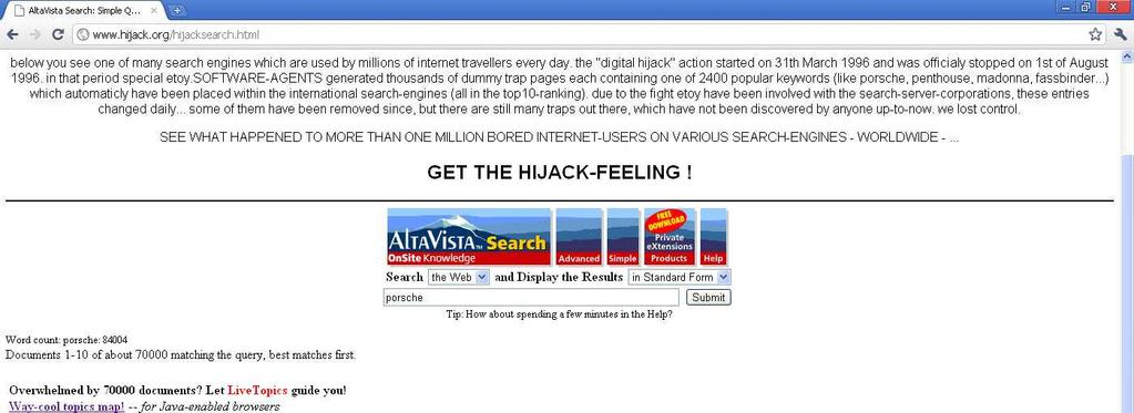 BUNTING, Heath: WWWArt Centre Homepage, 1995.
