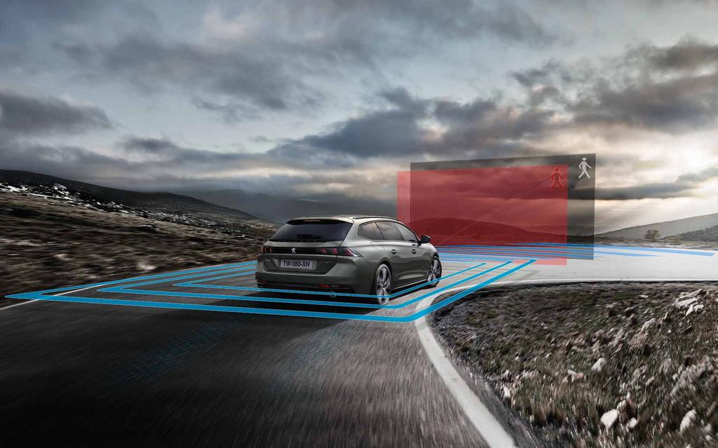 FEJLETT VEZETÉSTÁMOGATÓ BERENDEZÉSEK A csúcstechnológiát alkalmazó felszerelésekben gazdag új PEUGEOT 508 SW-n is megtalálhatók a márka legújabb generációs vezetéssegítő funkciói (2), melyek