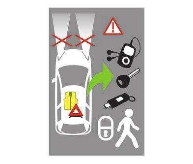Vezetés Elektronikus indításgátló Minden kulcs tartalmaz elektronikus indításgátlót. A berendezés a motor üzemanyag-ellátását blokkolja.