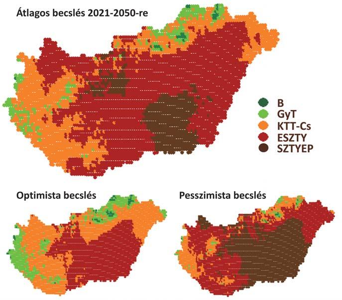 helyen válhatnak szélsõséges aszályokká. Például az éghajlatváltozással súlyosan érintett Keszthelyi-hegységben a 21. század utolsó 30 évének több mint felében a 2003-as évhez (3.