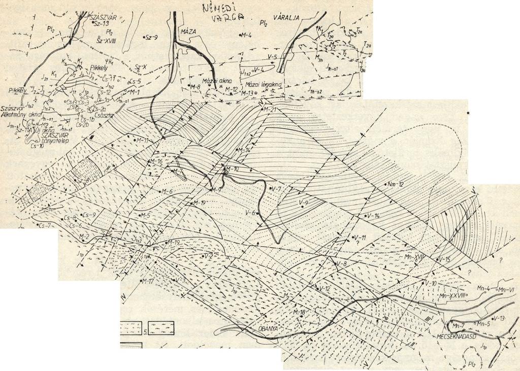 Bár a fiatal képződésű dilatációs törésvonalak menti elmozdulás nem jelentős (50,0 100,0 m), mégis fontos szerepük volt a terület mai szerkezeti arculatának kialakításában. Szólni kell а V 10.