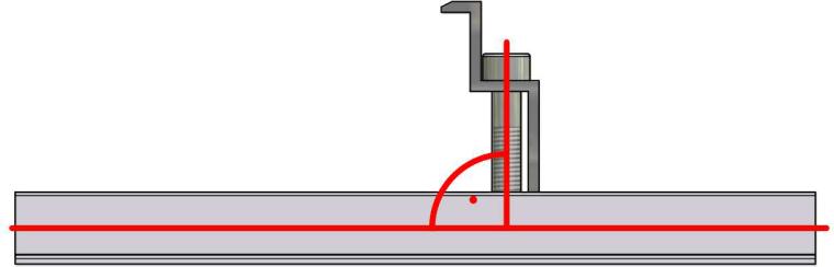 9-es ábra Ily módon a következő modulok 20 mm-es távolságra vannak szerelve a bilincstől. Az utolsó modul két végbilincs segítségével van rögzítve.