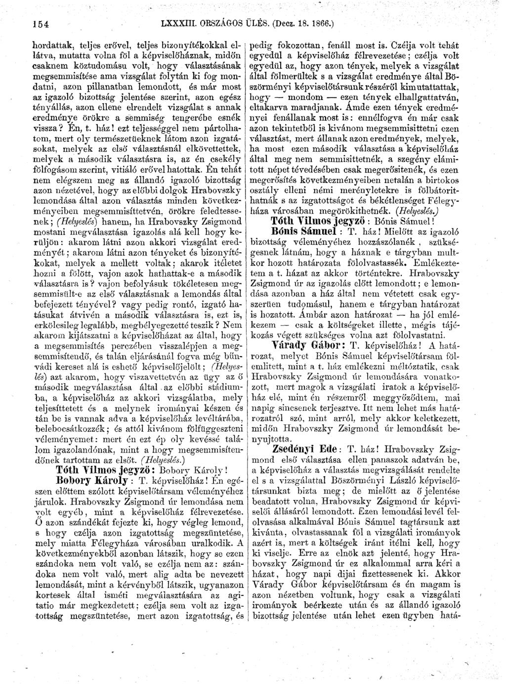 154 LXXXIII. ORSZÁGOS ÜLÉS. (Decz. 18. 1866.