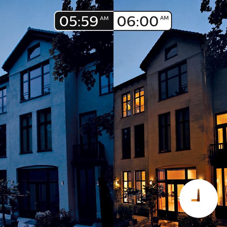 Időzítők a kényelemért A Philips Hue segítségével a távollétében is úgy tűnhet, mintha otthon lenne. Használja ehhez a Philips Hue alkalmazás ütemezés funkcióját.