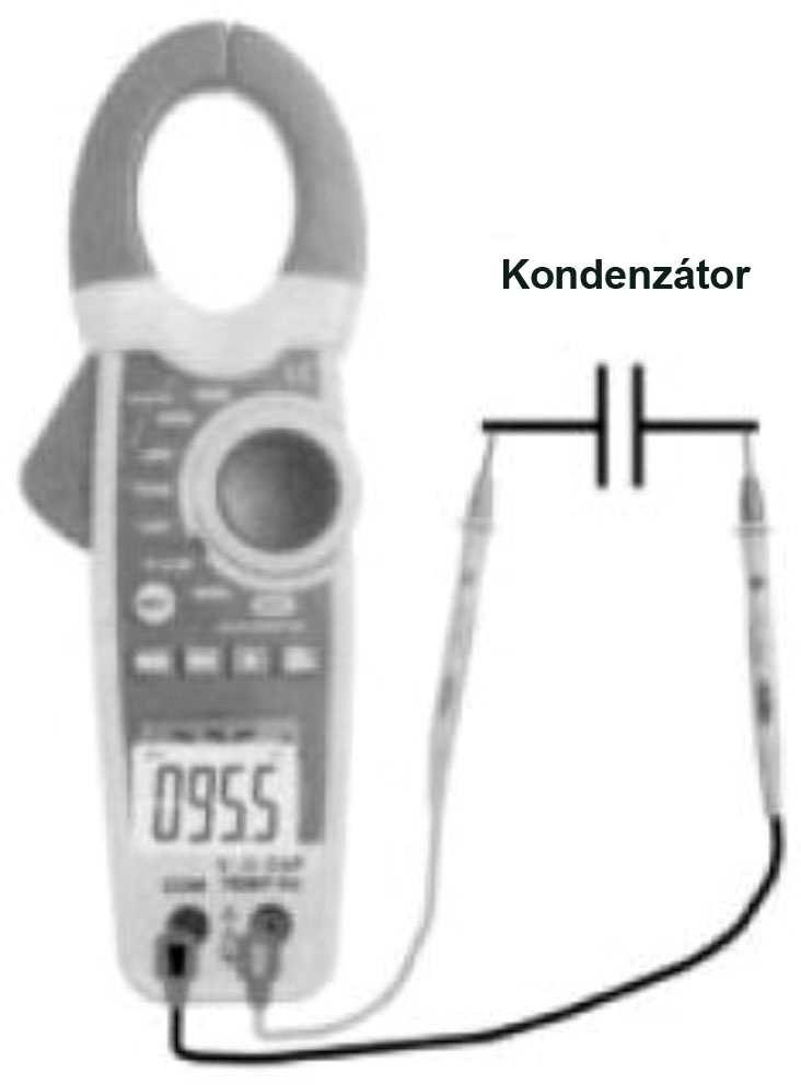 12. Frekvenciamérés 1. Helyezze a funkciókapcsolót a pozícióba. A mérőműszer automatikusan frekvenciamérés tartományba kapcsol. 2.