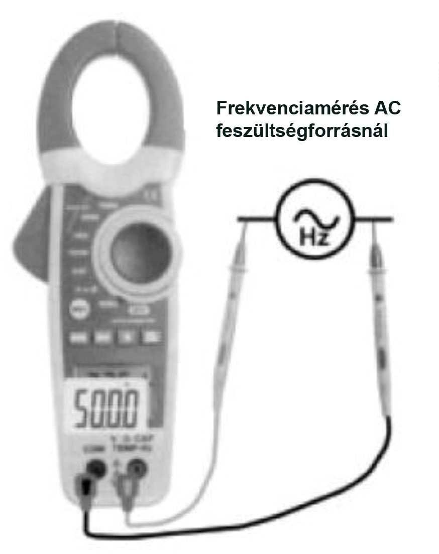 13. Hőmérsékletmérés 1. Helyezze a funkciókapcsolót a pozícióba. A mérőműszer automatikusan C tartományba kapcsol. 2.