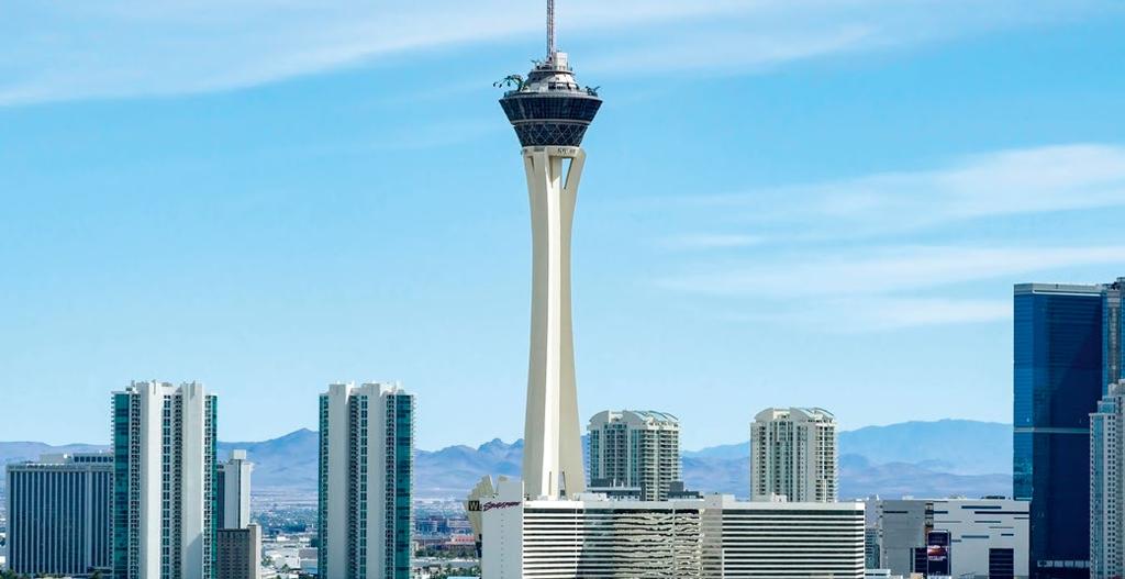 A Las Vegas-i Stratosphere torony A 350 m magas Stratosphere torony a legmagasabb önálló kilátótorony az Egyesült Államokban.