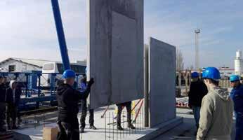 A kész falat a kéregfalaknál megszokott módon helyszíni betonnal kiöntve kapjuk meg, és a megszilárdult beton adja a falazat terhel- hetőségét.