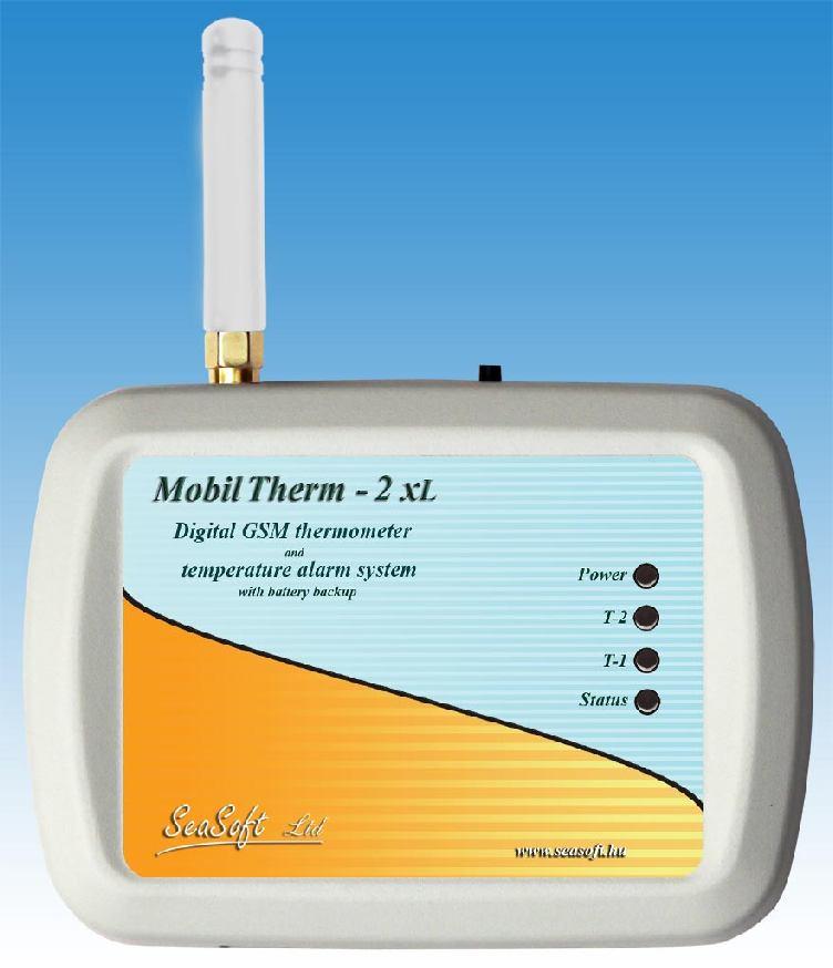 MobilTherm 2xL 2 bemenetes és 2 kimenetes GSM távhőmérő és hőfokriasztó modul belső akkumulátorral A MobilTherm-2xL távmérésre, távjelzésre és távműködtetésre kifejlesztett ipari GSM alapú hőfokjelző