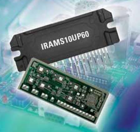 AC motor szabályozások IRAMS10UP60 integrált vezérlő Teljes háromfázisú inverter 10A 600 V IGBT alapú kapcsolók Fázisonkénti áramérzékelés Védelmi funkciók: