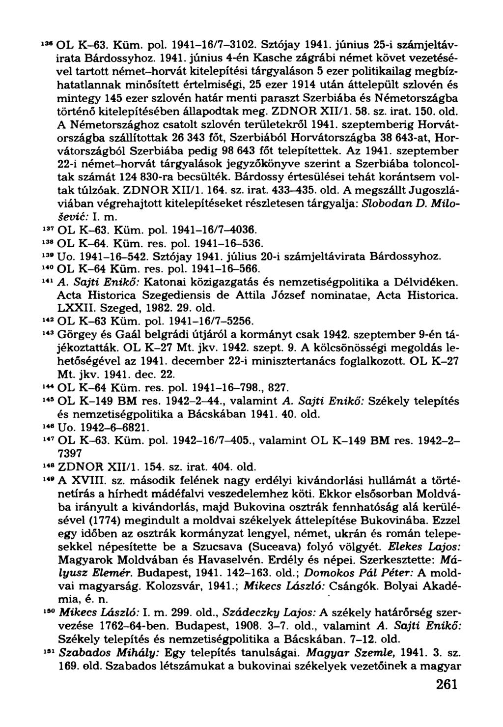 136OL K-63. Küm. pol. 1941-