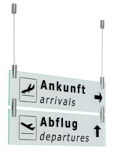 Tábla rendszerek Sign Systems Alapmodell, mennyezeti szerelés Basic module ceiling mounting Feszített kábeles alapmodell Basic module wire tension A mennyezeti szerelésű alapmodell 2 menynyezeti