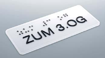 Another important component of a tactile guidance system are handrail signs.