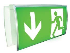 vészkijárat vagy menekülési útvonal balra/jobbra piktogram szett Single battery emergency light LED illuminated with LED function indicator Autotest function according to DIN Housing aluminum grey