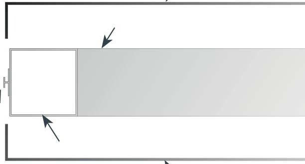 The rounded side pro iles are made of anodized aluminum, the ceiling and loor pieces are made of galvanized and powder-coated steel.