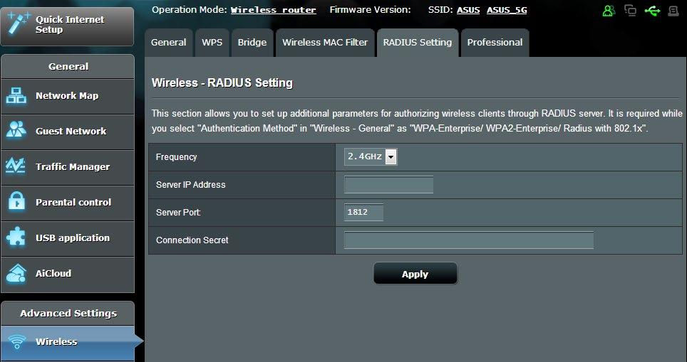 4.1.4 RADIUS beállítás A RADIUS (Remote Authentication Dial In User Service) beállítás egy külön biztonsági réteget nyújt, amikor a WPA-Enterprise, WPA2-Enterprise, vagy Radius 802.