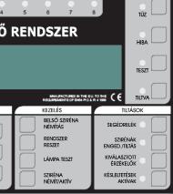 1.8 PRÓBARIASZTÁS VÉGREHAJTÁSA - (2. hozzáférési szint vagy jogosult felhasználó) A riasztás indításához nyomja meg a SZIRÉNA NÉMÍT/AKTÍV gombot.