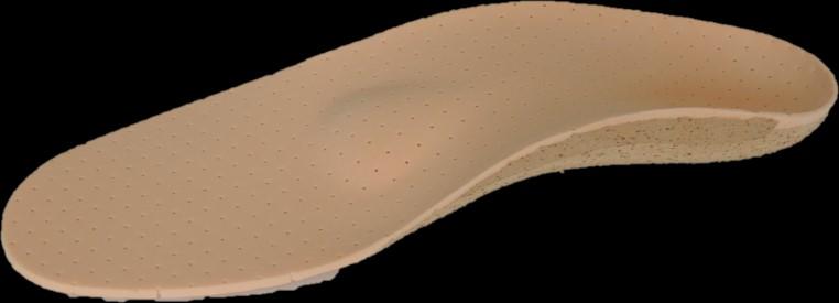 The insoles made of two layer material, artificial cork and skin friendly perforated Multiform layer.
