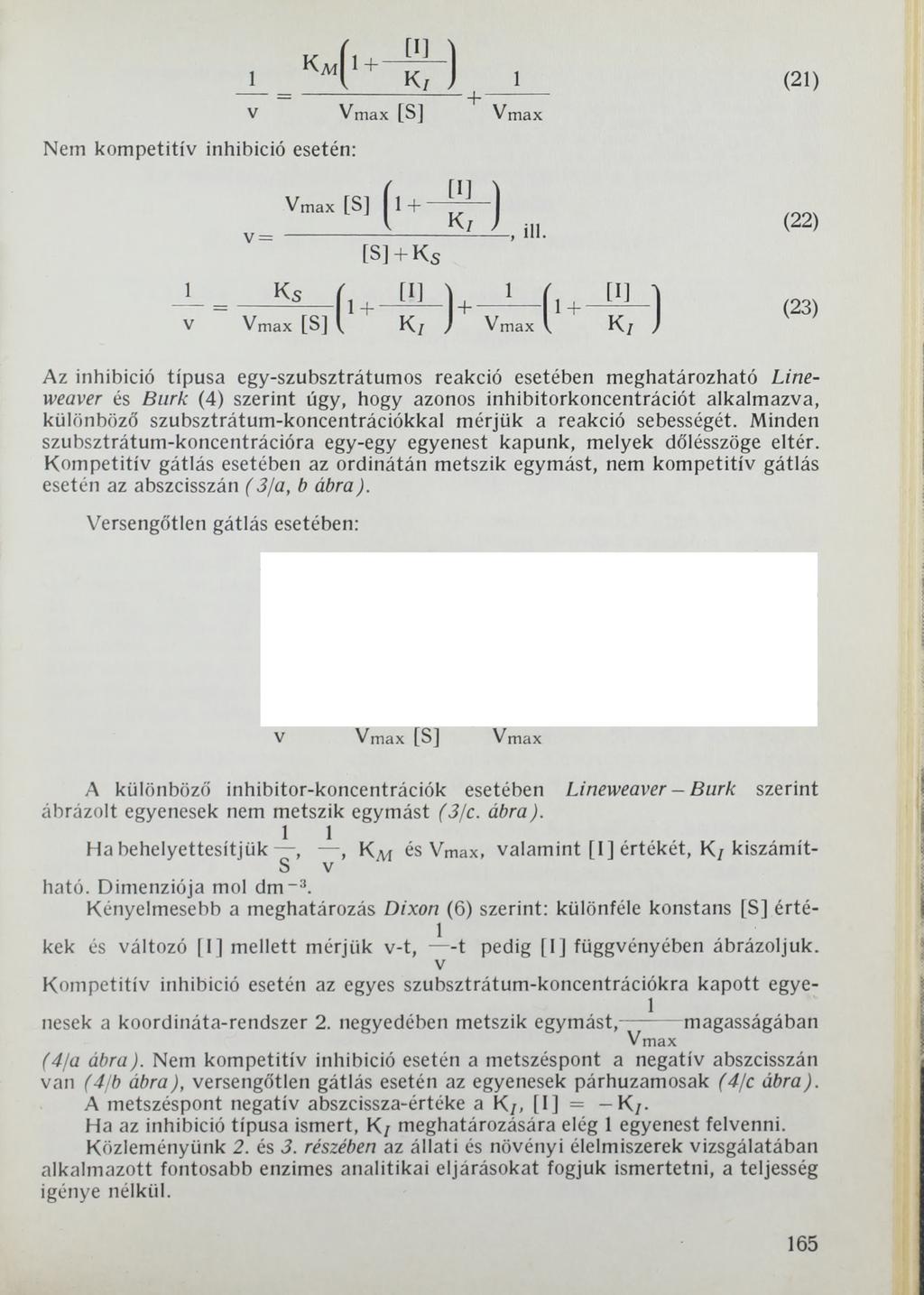 Ч +-& -) (2) V Vmax [S] Vmax Nem kompetitiv inhibició esetén: Vmax [S] I +, ill.