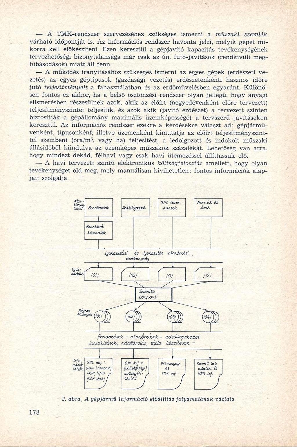 A TMK-rendszer szervezéséhez szükséges ismerni a műszaki szemlék várható időpontját is. Az információs rendszer havonta jelzi, melyik gépet mikorra kell előkészíteni.