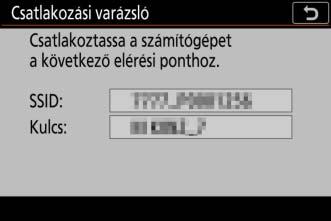 A fényképezőgép beállítás menüjében válassza ki a Csatlakozás számítógéphez menüpontot, majd jelölje ki a Hálózati beállítások lehetőséget, és nyomja meg a 2 gombot.