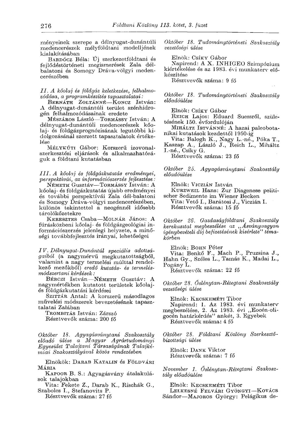 276 Földtani Közlöny 113. kötet, 3.