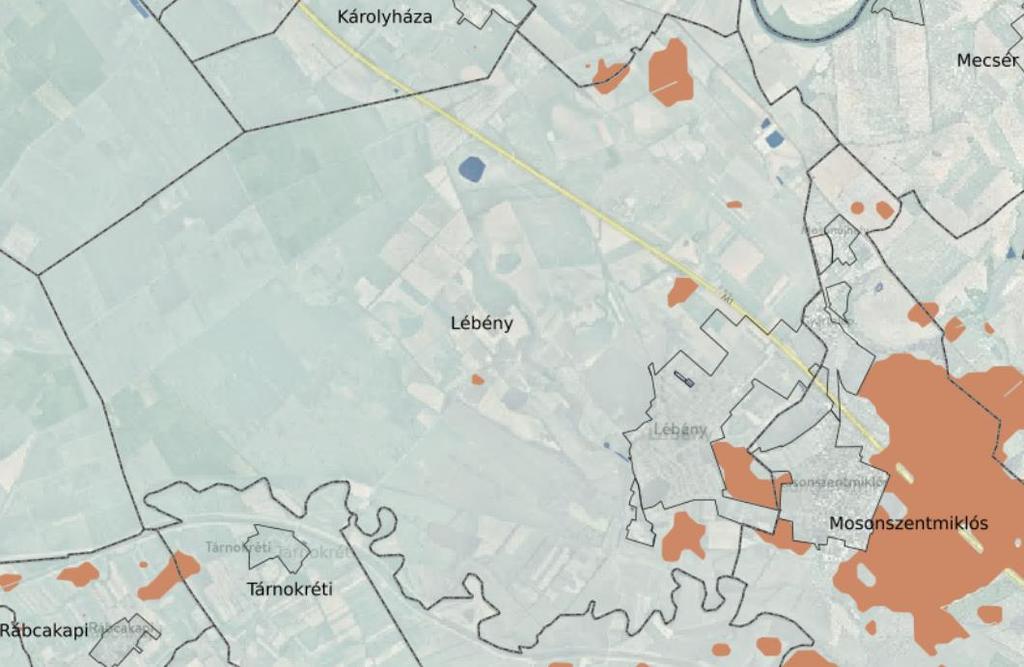 Kiváló termőhelyi adottságú szántók övezete Kiváló termőhelyi adottságú szántók övezet övezetében új beépítésre szánt terület csak az állami főépítészi hatáskörében