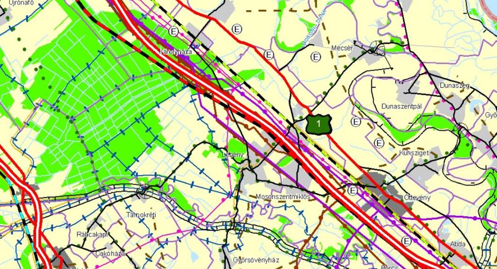 Győr-Moson-Sopron Megye Területrendezési Terve Térségi szerkezeti terv részlet Kivonat Győr-Moson-Sopron Megye Területrendezési Tervéből Győr-Moson-Sopron Megye Területrendezési Terve (MTrT) 2010-ben