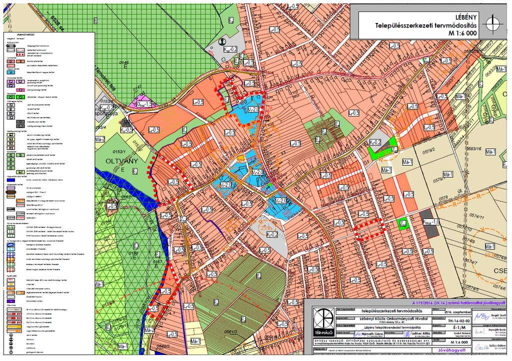 A rendezési terv módosítása során csak a HÉSZ változott. Lébény Város Önkormányzat Képviselő-testületének 94/2014. (IX.11.) számú határozata, Lébény Város Önkormányzat Képviselő-testületének 6/2015.