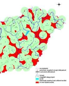 Földfelszíni állomáshálózat területi lefedettsége (OMSZ-VIZIG közös állomások) (előtte- utána) Az mért adatok az Országos Meteorológiai Szolgálattól érkeznek és az ágazatai belső hálózaton elérhetőek