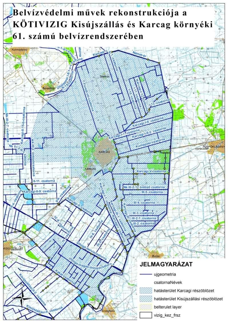 1.2.2.3 Belvízvédelmi művek rekonstrukciója a KÖTIVIZIG Kisújszállás és Karcag környéki 61. számú belvízrendszerében (Karcagi II-15-a) A BELVÍZ II.