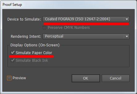 Illustrator A View/Proof Setup/Customize menü kiválasztása után megjelenik a Proof setup párbeszédablak, amin az alábbi ábrán jelölt