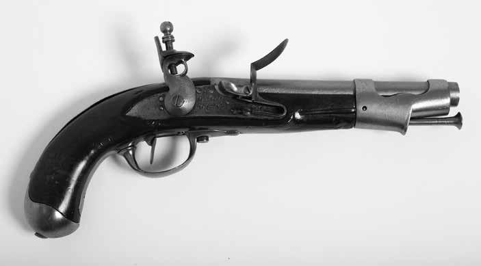 Rendszeresített francia elöltöltô lovassági pisztolyok 197 Mûszaki adatok: Teljes hossz: 34 cm Csôhossz: 18,7 cm Ûrméret: 18 mm